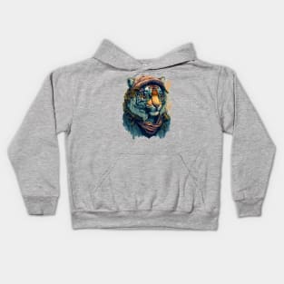 Hipster Tiger Kids Hoodie